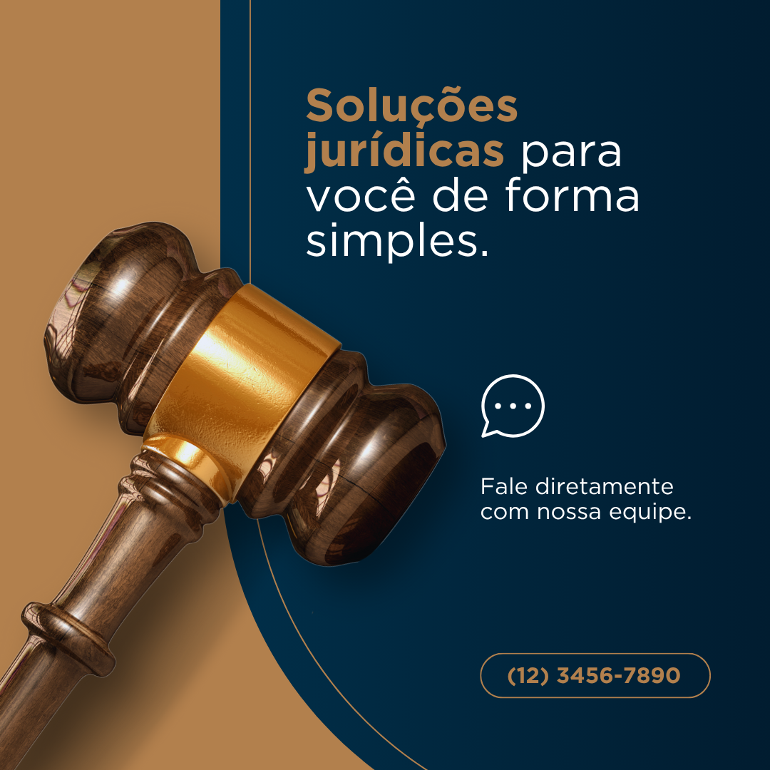 Post Instagram Advogado Direitos Soluções Jurídicas Moderno Dourado